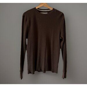 Urban Pipeline UP Waffle Henley Thermal Mens Large Brown Y2K Casual Layer Dexter